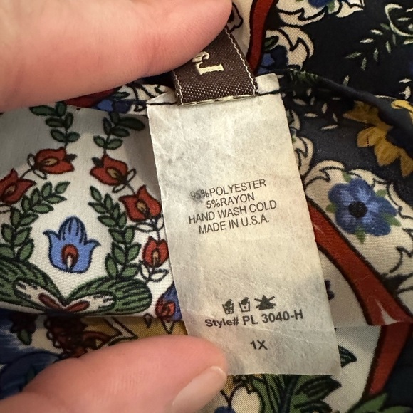 La Ropas  kimono jacket floral multi color open front SZ 1X - Picture 6 of 6